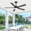 Airsurfer 52" Ceiling Fan with Light and Remote,3 Colors LED Light and Memory Function,6 Speeds Motor,5 ABS Plywood Blades,5"/10" Downrods,Matte Black - 2 of 4