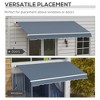 Vynxaria Retractable Awning - 12' x 10' Patio Sun Shade Canopy with Manual Crank - Charcoal Gray - 3 of 4
