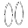 Black Bow Jewelry 4mm, 14k White Gold Classic Round Hoop Earrings, 55mm (2 1/8 Inch) - 2 of 4