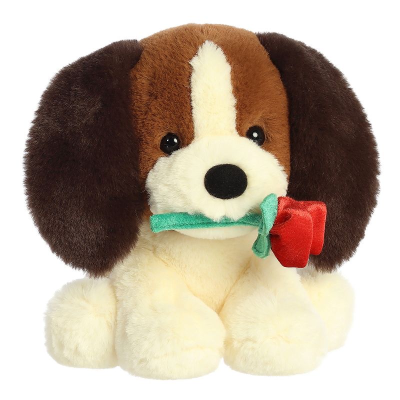 Aurora Val Pets 9" A Rose For You Pup Brown Stuffed Animal, 2 of 7