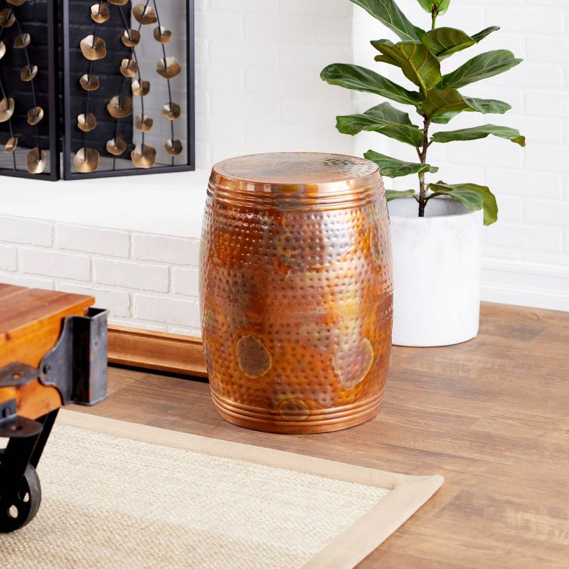 Metal Drum Copper Colored Accent Table copper - Olivia & May, 4 of 27