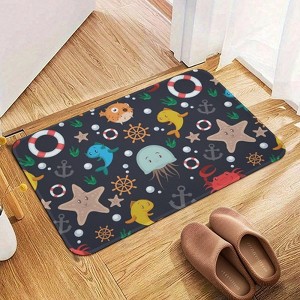 Sea Whale Bathroom Rugs Winter Bath Mat Absorbent Non Slip Bathroom Mat Christmas Soft Floor Carpet 16x20 Inches - 1 of 1