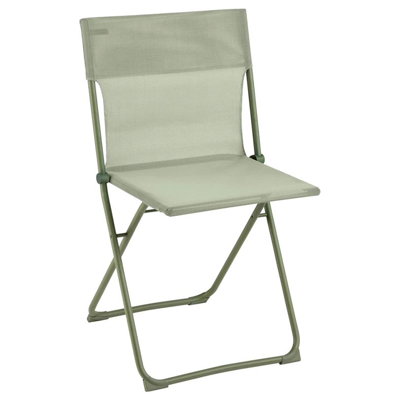 Lafuma Balcony II Colorblock Batyline Iso Fabric Steel Frame Lightweight Foldable Portable Patio, Lawn, and Garden Bistro Chair, Moss Green, Set of 2, 1 of 7
