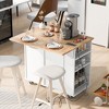 Kitchen Island with Adjustable Shelves, Drop Leaf and Wine Rack - 2 of 4