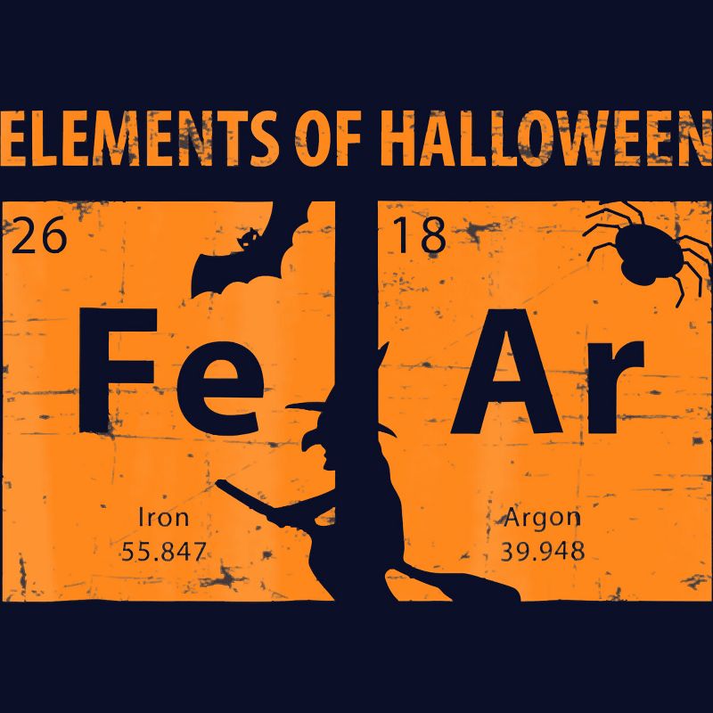 Junior's Design By Humans Elements Of Halloween Tee (FeAr) Periodically By Luckyst T-Shirt, 2 of 4