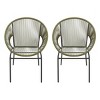 Set of 2 Woven Rattan Outdoor Lounge Chair with Rust Resistant Iron Frame, Modern Patio Chairs-3irtyhousy - 2 of 4