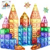 PICASSO-TILES Magnetic Tiles For Kids, Construction STEM Building Blocks Educational Toy, Travel Size 61PCS - 2 of 4