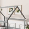 Kumasinova Twin/Full Size House Bed Frame,Toddler Floor Platform Bed with Roof Frame and Guardrails,Montessori Floor Bed for Kids,Adults,Teens - 4 of 4