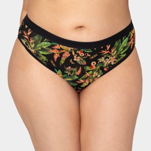 Curvy Couture Women's Mesh High Cut Brief Panty Sunset Glow - 1 of 4
