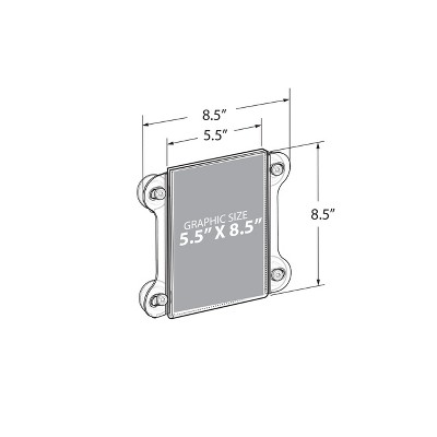 Clear Acrylic Vertical Sign Holder Frame with Suction Cups, 2-Pack