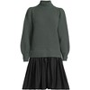 Lands' End Women's Fuzzy Lantern Sleeve Mock Neck Mini Twofer Dress - 3 of 4
