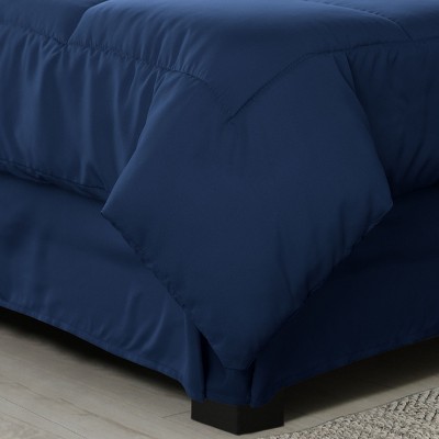 Queen Dark Blue Down Alternative Microfiber Comforter Set