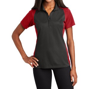 Mafoose Women's Colorblock Short Sleeve Micropique Sport-Wick Moisture-Wicking Polo T-Shirt - 1 of 4