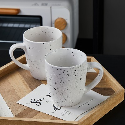 White Ceramic 16-Piece Speckled Dinnerware Set, Service for 4