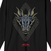 House of the Dragon Blue Dragon Head Men's Black Long Sleeve Shirt - 2 of 3