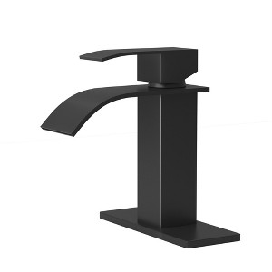 ChicFurnit Bathroom Sink Faucet Single Handle CUPC Certified Harlow Design for Trendy Spaces, Black, 17"*11"*18" - 1 of 4