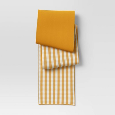 Photo 1 of 108&#34; x 14&#34; Cotton Gingham Check Table Runner Yellow - Threshold&#8482;