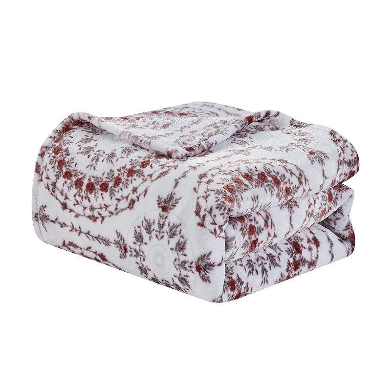 Plazatex Luxurious Ultra Soft Lightweight Yesenia Printed Bed Blanket Floral, 1 of 5