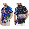 LA LEELA Men's Funny Random Hawaiian Print Shirt Fashion Button Down Short Sleeves Aloha Party Casual Summer Beaches Shirts for Men - 2 of 4