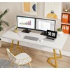 Gulches 55" Computer Desk, Faux Marble Study Desk Office Table - 3 of 4