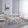 Vynxaria White Round Coffee Table with Cross Legs for Modern Living Spaces - 3 of 4
