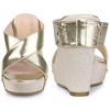Perphy Women's Open Toe Platform Linen Slide Wedge Heel Sandals - 3 of 4