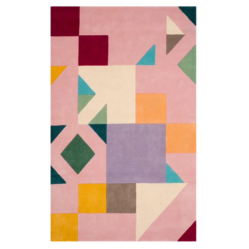 5'x8' Pink Geometric Tufted Area Rug - Safavieh