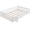 Grungis Twin Size Floor Bed for Kids,Modern Wood Toddler Bed with Fence and Door,Montessori Bed for Bedroom - 2 of 4