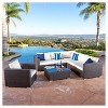 Santa Rosa 7pc Wicker Patio Seating Sectional Set with Cushions - Multi Brown with Beige Cushions - Christopher Knight Home - 3 of 4