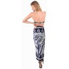 LA LEELA Women's Beachwear Summer Batik Beach Pareo Swimsuit Wraps Swim Cover Up Swimwear Dashiki Sarong Coverups for Women One Size Blue Abstract - 3 of 4