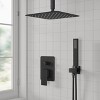 Itopfox Shower System with 12" Rain and Handheld Shower Heads, Matte Black Dual Shower Faucet Set Including Valve, Trim, and Ceiling Mount - 2 of 4