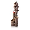 35" Resin Stone Outdoor Fountain Alpine Corporation: Rustic Birdhouse Design, Polyresin & Fiberglass, Weather-Resistant, Electric Pump - 4 of 4
