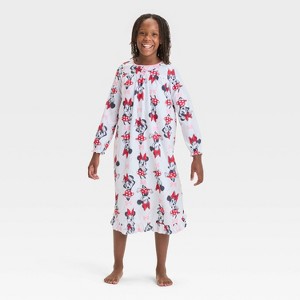 Girls' Disney Minnie Mouse NightGown - White - 1 of 3