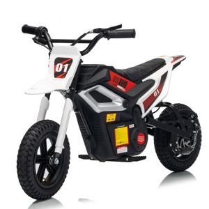 Jojoka 24V Kids Dirt Bike, Ride-On Off-Road Motorcycle with Rear Wheel Suspension, Twist Grip Throttle, 350W Motor, 13.67MPH - 1 of 4