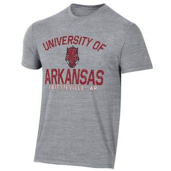 NCAA Arkansas Razorbacks Men's Gray Tri-Blend T-Shirt