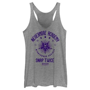 Women's Wednesday Nevermore Academy Nightshade Society Racerback Tank Top - 1 of 4