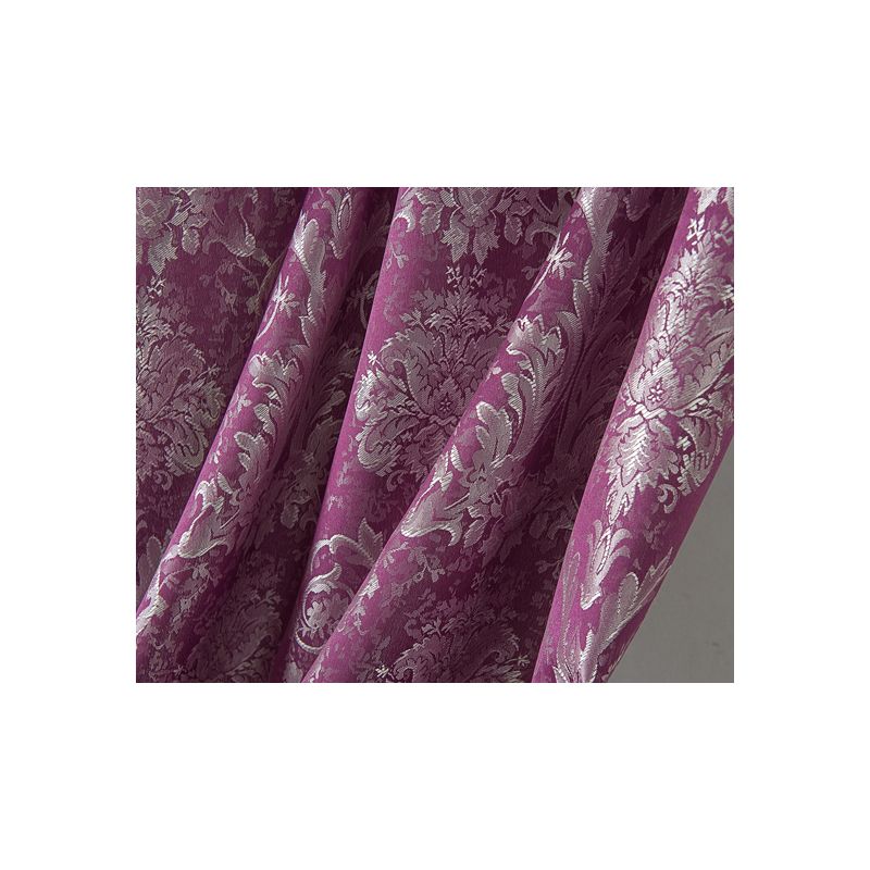Ramallah Trading Gloria Floral/Damask Textured Jacquard Single Rod Pocket Curtain Panel - 54 x 84, Purple, 5 of 7