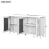 NicBex 4-Door Mirror TV Stand for TVs up to 70 Inches,Modern TV Media Console Table with Adjustable Shelves - 3 of 4