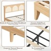 Solid Wood Bed with Natural Rattan Headboard & LED Lights, No Box Spring Needed, Storage Underneath, Sturdy Noise-Free Bed Frame, Easy Assembly - 3 of 4