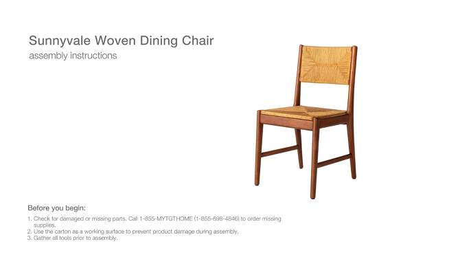 Sunnyvale Woven Dining Chair Natural - Threshold&#8482; designed with Studio McGee, 2 of 9, play video