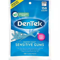 DenTek Comfort Clean Floss Picks For Sensitive Gums - 150ct