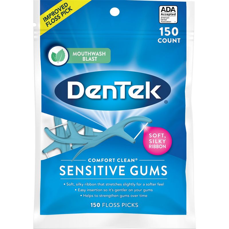 DenTek Comfort Clean Floss Picks For Sensitive Gums - 150ct, 1 of 9