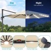 Sonkuki 11FT Round Offset Outdoor Patio Solar LED Cantilever Umbrella Aluminium Pole, 360° Rotation and Canopy Angle Adjustment - 4 of 4