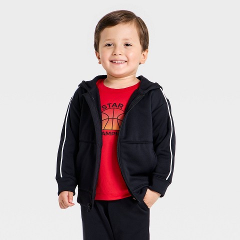 Детские худи All In Motion Toddler Boys' Tech Fleece Full Zip - All In Motion™ Black 5T