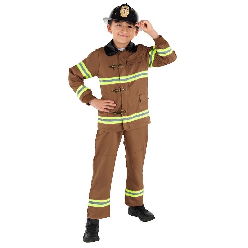 Dress Up America Fireman Costume for Kids - Role Play Firefighter Costume - X-Large 16-18, 1 of 6