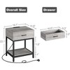 Whizmax Nightstand with Charging Station Type-C&USB Ports and Outlets, End Table with Storage Shelf for Bedroom Living Room College Dorm, 2pcs - 2 of 4