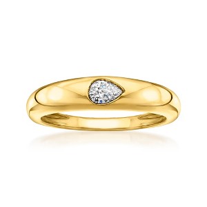 Pure Collection by Ross-Simons 0.20 Carat Pear-Shaped Lab-Grown Diamond Ring in 18kt Gold Vermeil - 1 of 4
