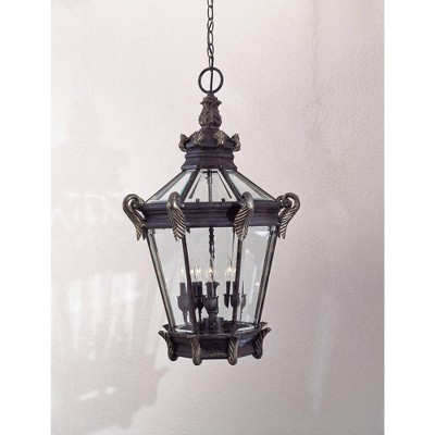 Heritage Gold 5-Light Outdoor Hanging Lantern with Clear Glass