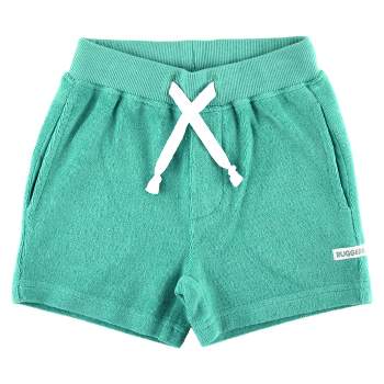 RuffleButts Ocean Teal Terry Knit Casual Shorts