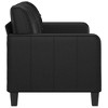 vidaXL Black 2-Seater Sofa in Faux Leather - Modern Design Lounge Couch with Durable Metal Frame and Comfortable Padded Seats - 3 of 4